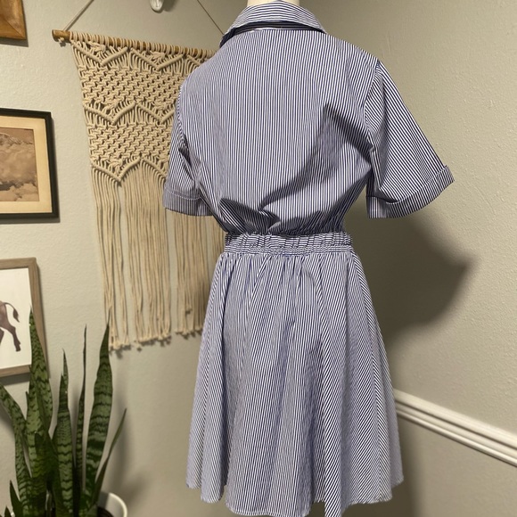 HP3/8 Striped Button Down Dress w/ Cutout at Waist - Picture 8 of 8
